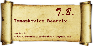 Tamaskovics Beatrix névjegykártya
